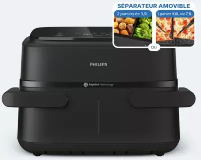 Philips - Airfryer Na150/00 Friteuse Sans Huile Panier Flexible Avec Séparateur Amovible, Série 1000 7.1l
