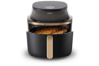 Philips - Airfryer Na332/00 Friteuse Sans Huile Avec Fenêtre De Cuisson Noir/Doré, Série 3000 6.2l — vue 3