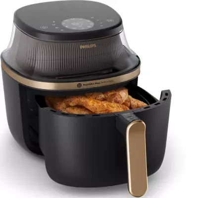 Philips - Airfryer Na332/00 Friteuse Sans Huile Avec Fenêtre De Cuisson Noir/Doré, Série 3000 6.2l — vue 5