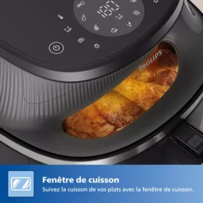 Philips - Airfryer Na332/00 Friteuse Sans Huile Avec Fenêtre De Cuisson Noir/Doré, Série 3000 6.2l — vue 8