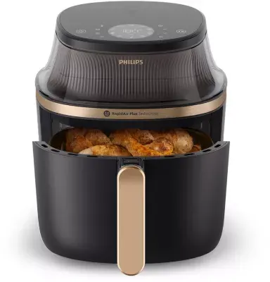 Philips - Airfryer Na332/00 Friteuse Sans Huile Avec Fenêtre De Cuisson Noir/Doré, Série 3000 6.2l