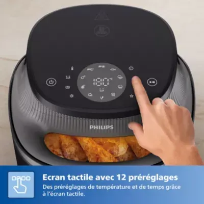 Philips - Airfryer Na332/00 Friteuse Sans Huile Avec Fenêtre De Cuisson Noir/Doré, Série 3000 6.2l — vue 6