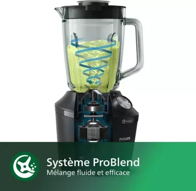 Philips - Blender Hr2291/01 Series 3000 - Technologie Problend - Bol Verre 2l — vue 5