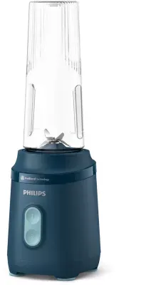 Philips - Blender Hr2672/02 Blender Mixeur Bleu Série 3000, X2 Gourdes Blend & Go 0.6l, 350w