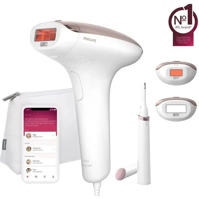 PHILIPS - BRI921/00 - Épilateur Lumière Pulsée Lumea Advanced - 2 embouts visage & Corps - 5 intensités