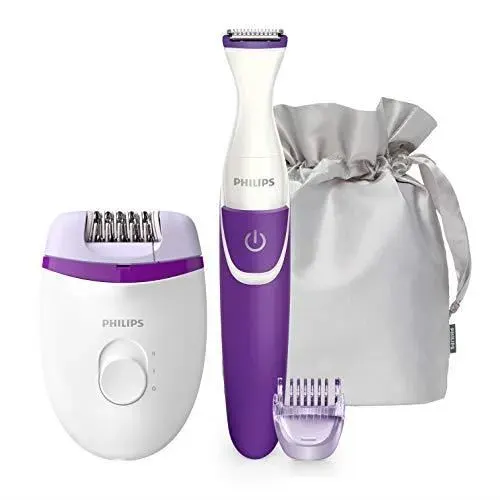 Philips BRP505-00 Coffret dépilation Corps et Maillot avec Epilateur électrique Satinelle Essential Tondeuse Biki BRP505-0