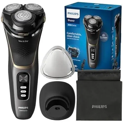 Philips Electric Shaver Series 3000 - rasoir électrique Wet & Dry pour hommes avec technologie SkinProtect couleur Noir tondeuse r