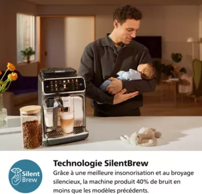 Philips - Expresso Broyeur Ep2334/10 Cafetière À Grain Lattego Série 2300, 4 Boissons, Silentbrew, Noir — vue 7