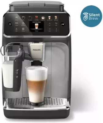 Philips - Expresso Broyeur Ep4446/70 Cafetière À Grain Lattego Série 4400, 12 Boissons, Silentbrew, Noir