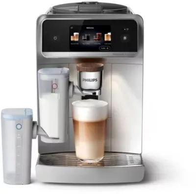 Philips - Expresso Broyeur Ep8757/20 Cafetière À Grain Aromis Lattego Pro, + 50 Boissons, Silentbrew, Blanche