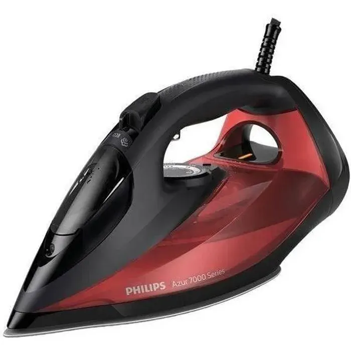 PHILIPS - Fer à repasser - 2800W - 50gr/mn - pressing 250gr/mn - Série 7000 Azur - noir/rouge - DST7022.40
