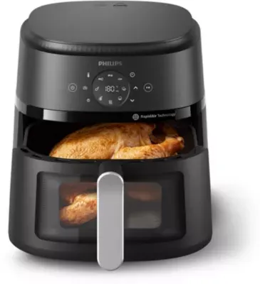 Philips - Friteuse Sans Huile Na231/00 Friteuse Sans Huile Avec Fenêtre De Cuisson Noir/Argent, Série 2000 6.2l
