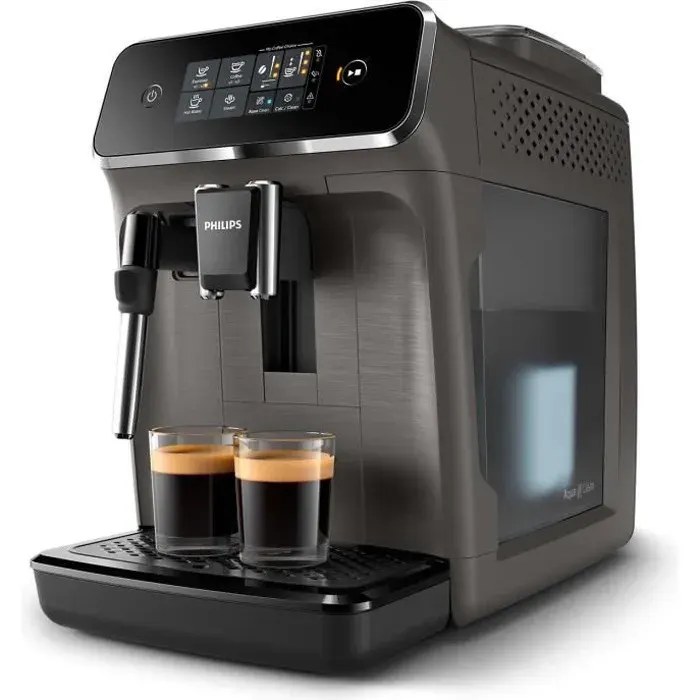 Philips Machine à expresso automatique série 2200 mousseur à lait écran tactile intuitif gris (EP2224/10)
