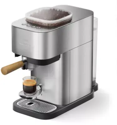 Philips - Machine À Expresso Bar500/00 Cafetière À Grain Métal + Porte-Filtre Bois De Frêne, Iced Coffee