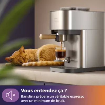 Philips - Machine À Expresso Bar500/00 Cafetière À Grain Métal + Porte-Filtre Bois De Frêne, Iced Coffee — vue 4