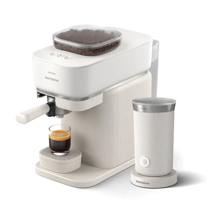Philips - Machine À Expresso Baristina Bar303/00 Cafetière À Grain Blanche + Mousseur À Lait — vue 2