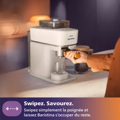Philips - Machine À Expresso Baristina Bar320/00 Cafetière À Grain Bac Double Compartiment Blanche — vue 6