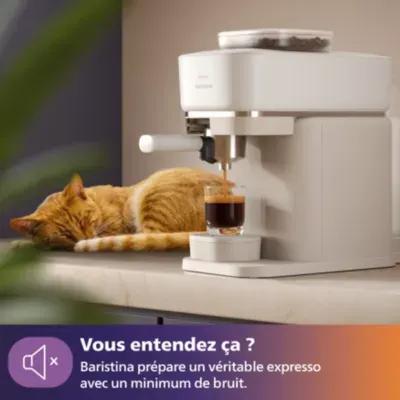 Philips - Machine À Expresso Baristina Bar320/00 Cafetière À Grain Bac Double Compartiment Blanche — vue 8