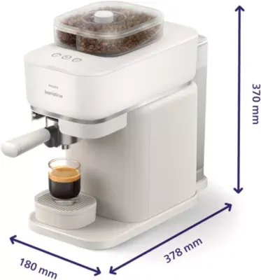 Philips - Machine À Expresso Baristina Bar320/00 Cafetière À Grain Bac Double Compartiment Blanche — vue 4