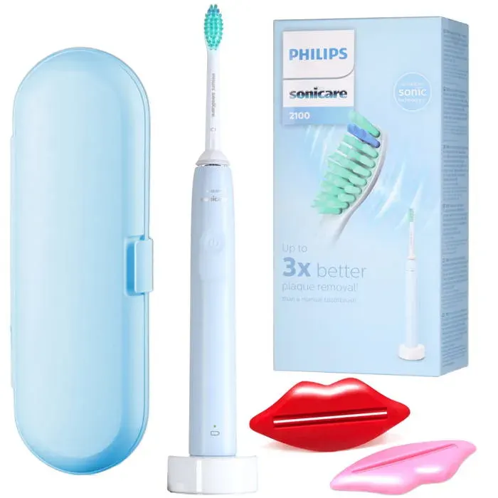 Philips Sonicare HX3651/12 Bleue - brosse sonique - etui - 2 presse-tubes