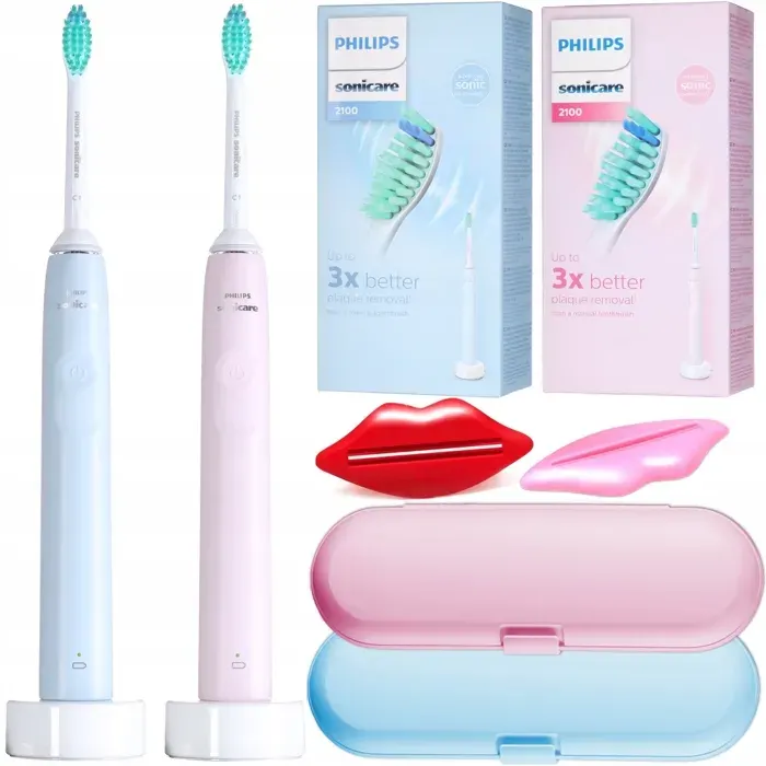 Philips Sonicare HX3651 Duo Rose Bleu - 2 brosses soniques - 2 etuis