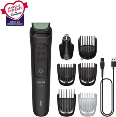 Philips - Tondeuse Multi Usages Mg3935/15 Series 3000, 9 Hauteurs De Coupe, Précision 1 Mm, Autonomie 70mn