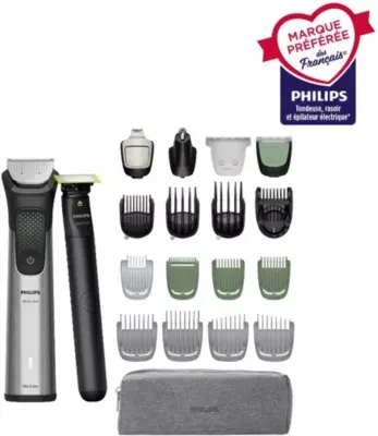 Philips - Tondeuse Multi Usages Mg9557/15 Series 9000, 27 Hauteurs De Coupe, Précision 0,2 Mm, Autonomie 120 Mn