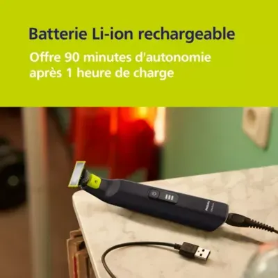 Philips - Tondeuse Multi Usages Oneblade Qp6542/15, Molette Réglable, 14 Hauteurs De Coupe, Précision 0,4 Mm, Autonomie 90 Mn — vue 8