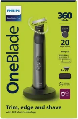 Philips - Tondeuse Multi Usages Oneblade Qp6652/61, Molette Réglable, 20 Hauteurs De Coupe, Précision 0,4 Mm, Autonomie 120 Mn