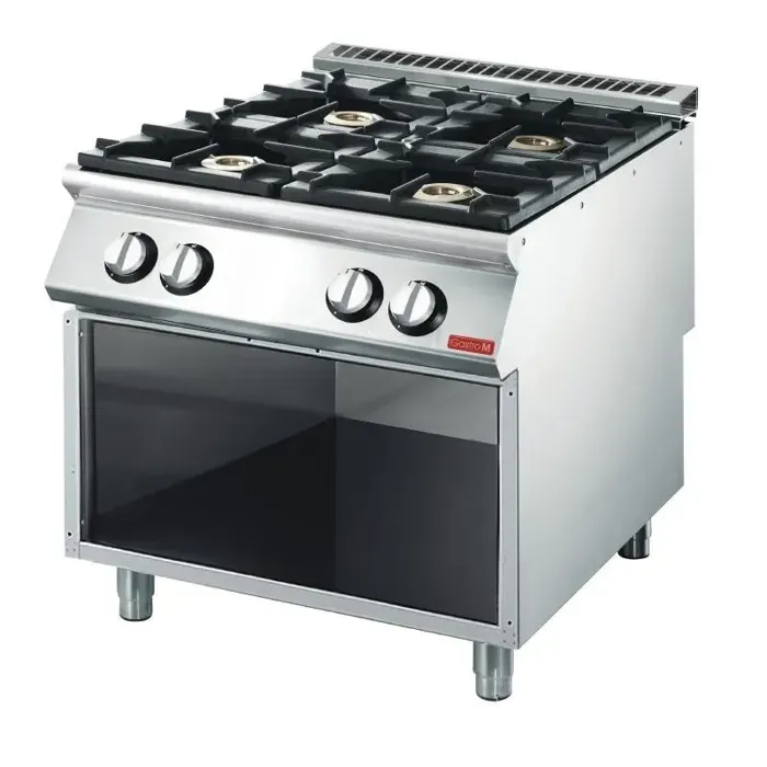 Piano de cuisson 4 brûleurs 184 kw - placard ouvert - Gastro M