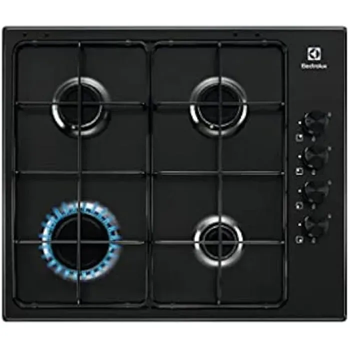 Piano de cuisson à gaz Electrolux KGS6404B - Brûleurs flamme pure - Noir - 59 cm x 51 cm — coloris Noire