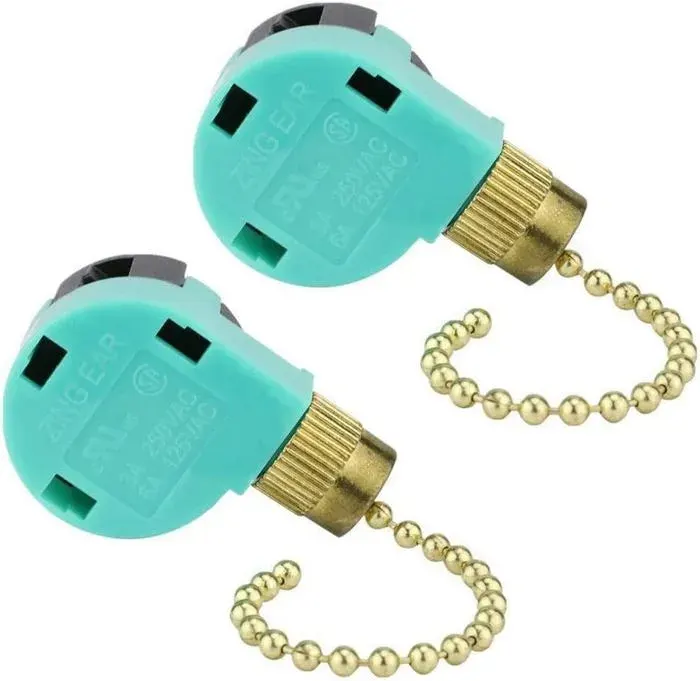 pièces ZE-268S6 3 vitesses 4 fils interrupteur de ventilateur de plafond interrupteur de chaîne de traction de commande