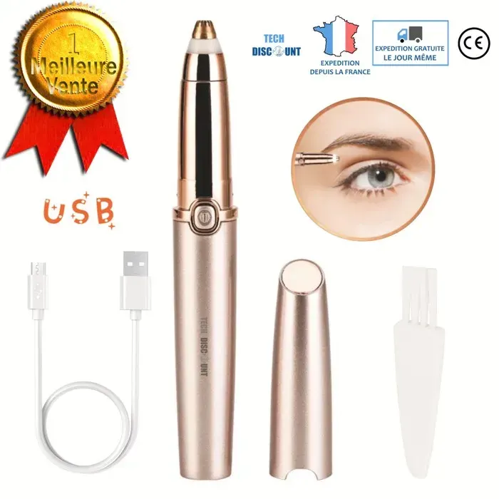 Pinceaux tondeuse à sourcils électrique pour femme - Jucnuz - multi-fonctions facile à transporter épilation des sourcils