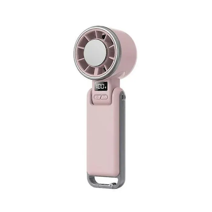 (Pink)Portable Handheld Fan with Ice Cooling Powerful Handheld Turbo Fan with Ice Cooler Foldable Personal Fan