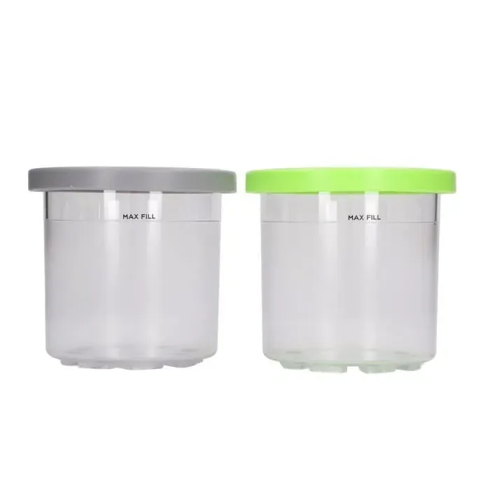 Pintes de sorbetière Conteneur de crème glacée maison avec couvercles pour NC299AMZ NC300s (2pcs gris vert) VL018