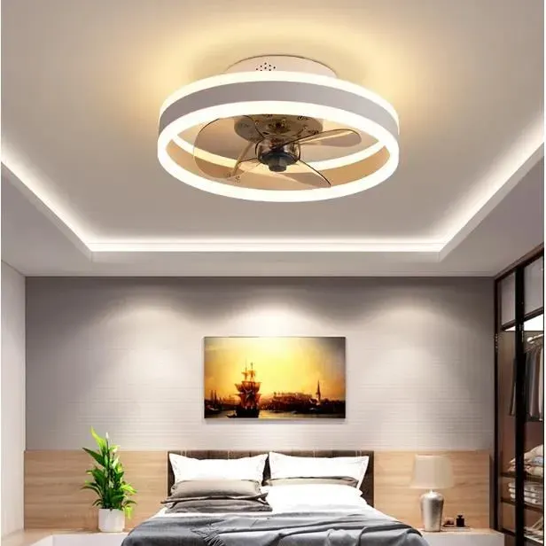 Plafonnier à ventilateur - RUMOCOVO - Modèle small - Design nordique - Télécommande - Économie dénergie