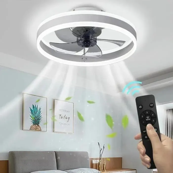 Plafonnier avec Ventilateur - LPNOVE - Modèle Intelligent - 6 Vitesses - Lumière Tricolore - 4400 LM
