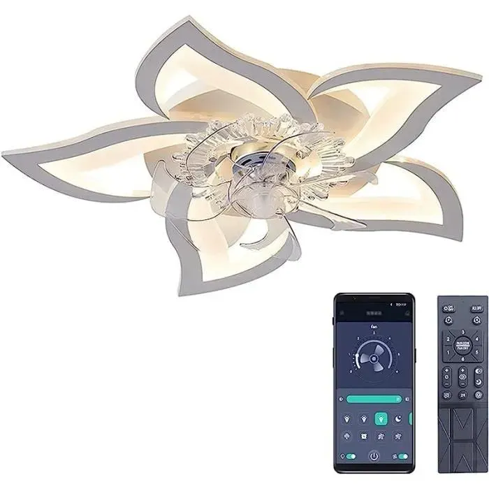 Plafonnier avec Ventilateur - RUMOCOVO - AiPaiTe - LED - 6 Vitesses - Blanc