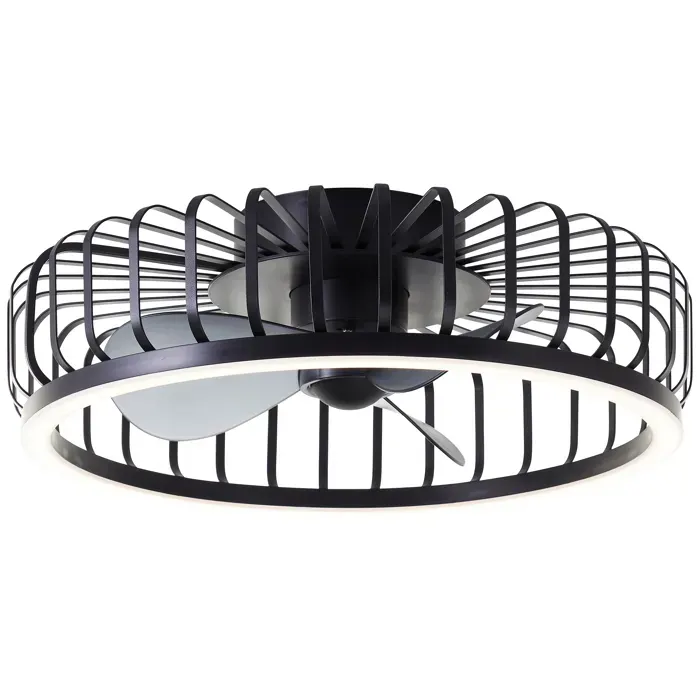 Plafonnier LED avec ventilateur CAPO noir métal/plastique DIA. 48cm