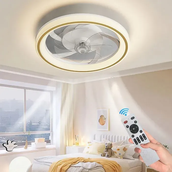 Plafonnier LED pour ventilateur 6 vitesses Ventilateur Plafond Silencieux 220V 88W Dimmable Plafonnier Ventilateur de plafond