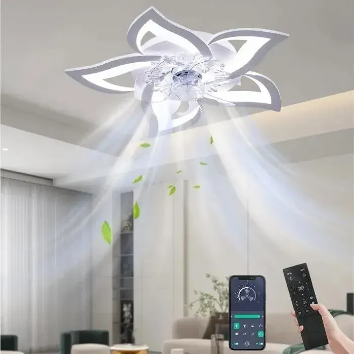 Plafonnier LED ventilateur de plafond - 69 cm - Silencieux - 50W - Télécommande/APP