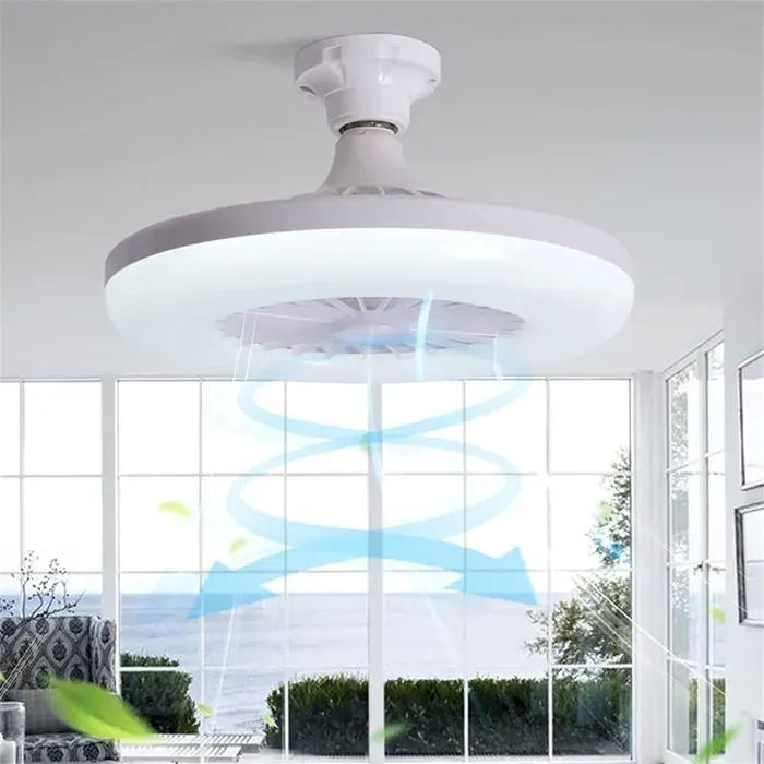 Plafonnier Petit Ventilateur De Plafond - 28 cm - Blanc - LED - Ultra-Silencieux