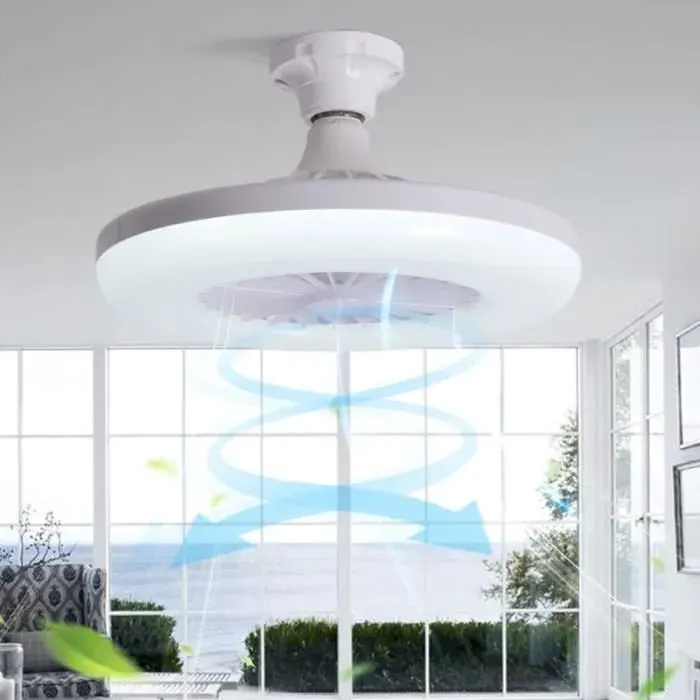 Plafonnier Petit Ventilateur De Plafond - WOVTE - 28 cm - Blanc - LED - Ultra-Silencieux Blanc blanc PLAFONNIER