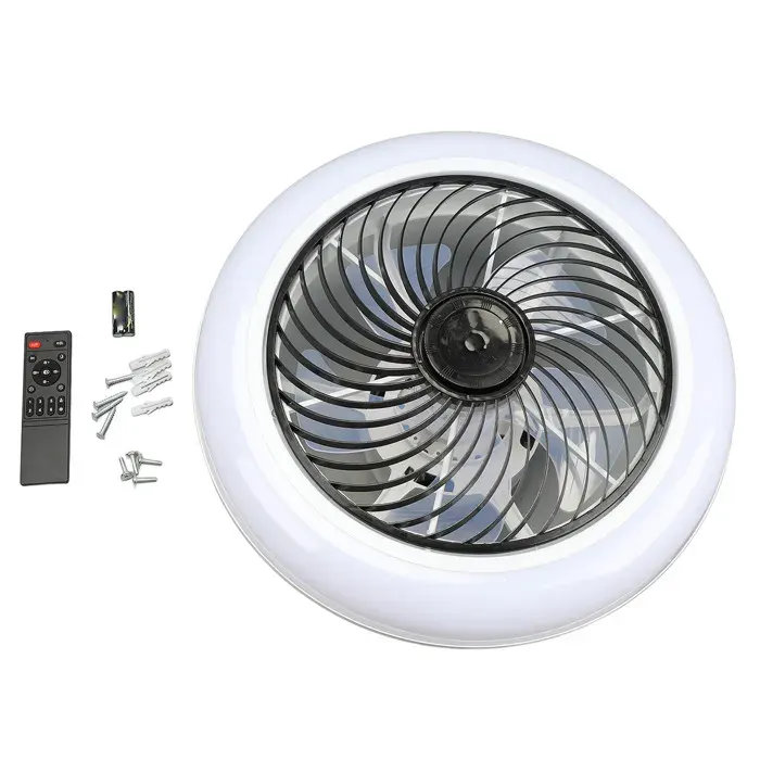 Plafonnier Ventilateur – 6 Vitesses Lumière Dimmable Télécommande – Silencieux pour Chambre Salon – Blanc
