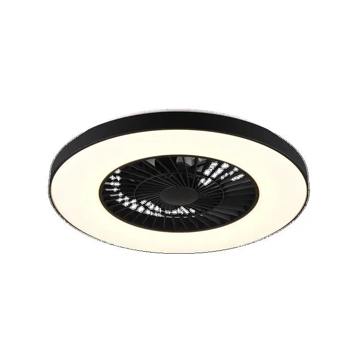 Plafonnier ventilateur LED 38W 4400lm CCT 2700-6500K noir mat blanc télécommande IP20 - Mantra - HALMSTAD R62672132