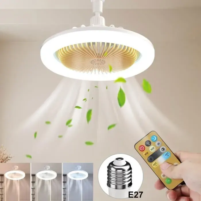 Plafonnier Ventilateur - MOOHOP - 25cm - LED Intégré - Télécommande - 3 Vitesses