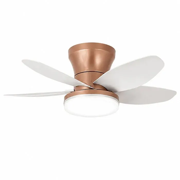 plafonnier ventilateur - moteur en cuivre pur et acrylique 25 pouces blanc - chambre bureau salle à manger