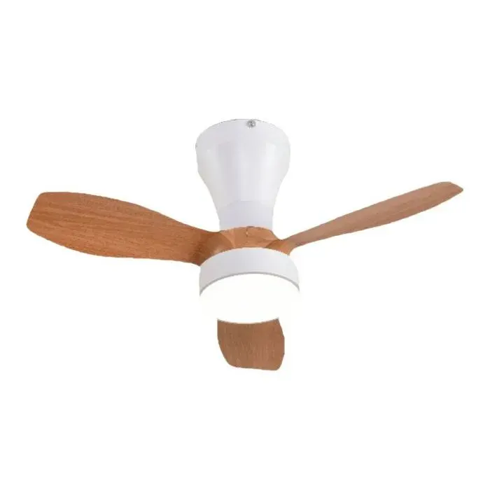 Plafonnier Ventilateur Réversible avec Éclairage LED Dimmable pour Chambre et SalonBois