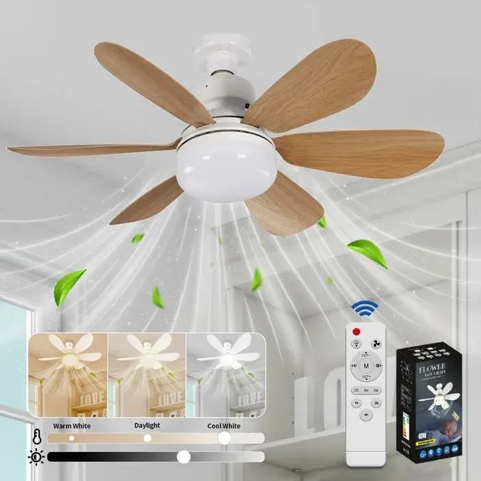 Plafonnier Ventilateur sur Rail Type H 192 MLBQ - Dimmable Télécommode 3 Vitesses Blanc