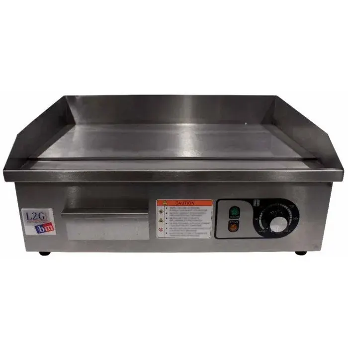 Plancha à snacker inox électrique 2 zones de chauffe plaque en acier lisse 3000 W 220 V - MONO